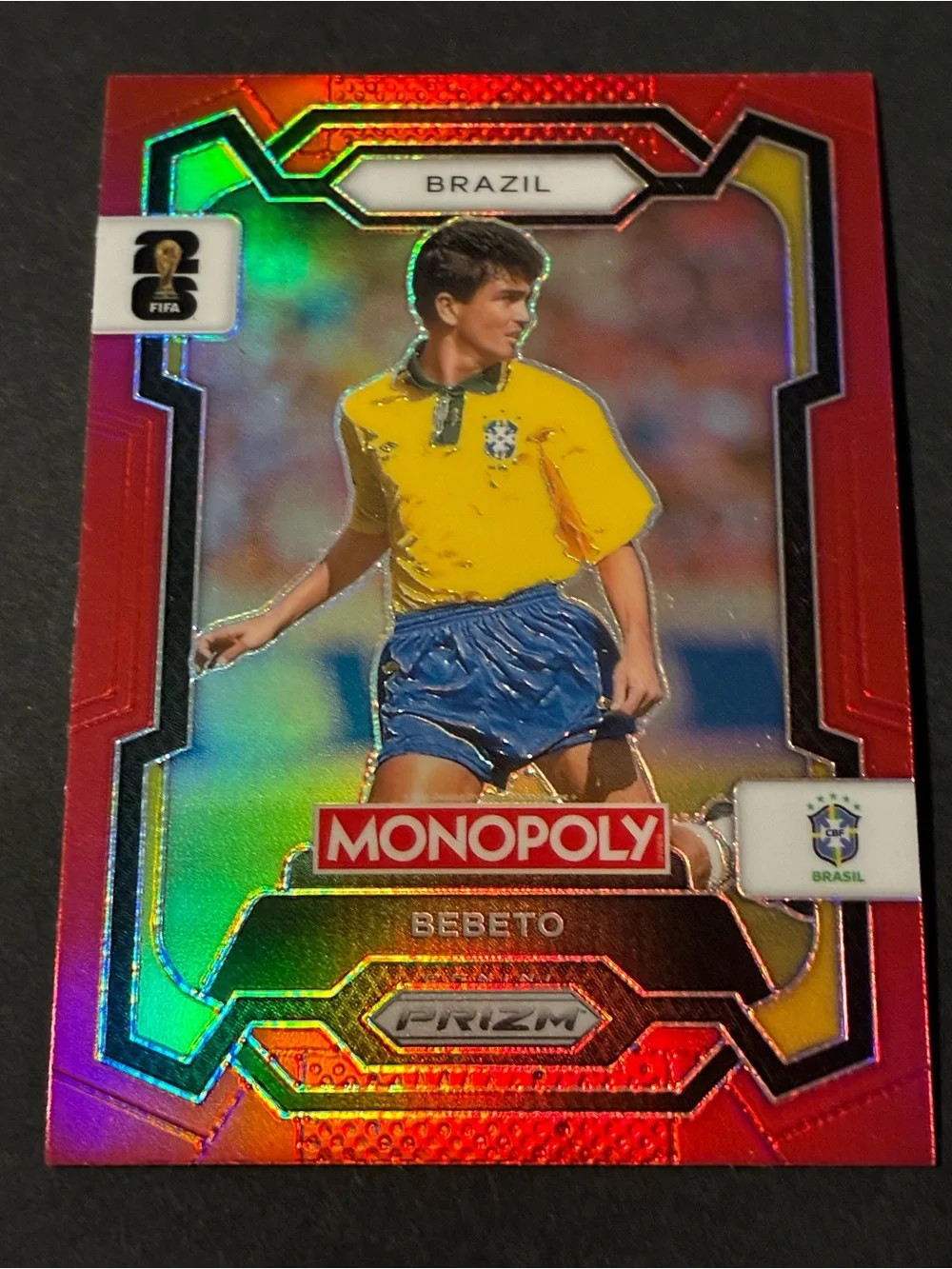 Panini Prizm Monopoly FIFA World Cup 2026 Bebeto Brazil #20 Red Prizm Card